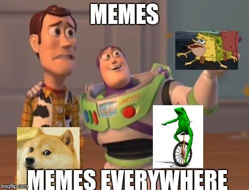 woody buzz lightyear and spongebob are shown in a meme