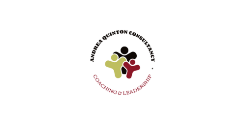 A logo with three stylized figures in black, olive, and maroon, surrounded by the text Andrea Quinton Consultancy.