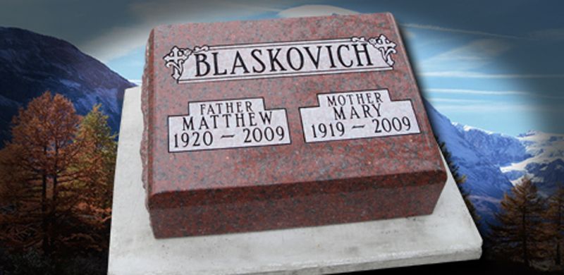 Headstone for Matthew and Mary Blaskovich, with names, dates, and 