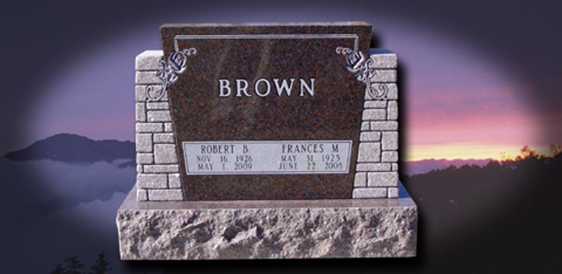 Headstone engraved with 