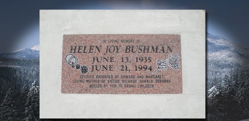 Headstone with text 