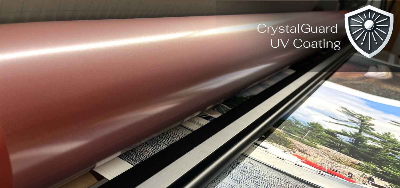 CrystalGuard UV Coating applied to canvas for enhanced durability, UV protection, and reduced glare