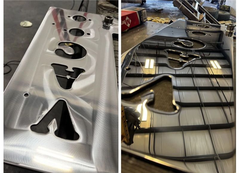 Stainless Steel Before and After Polished by Alberta Metal Polishing in Red Deer