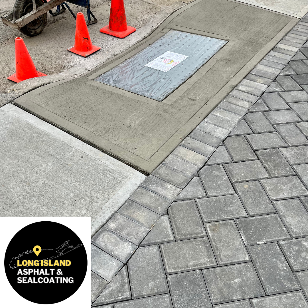 long island cement and masonry sidewalk paving by Long Island Asphalt & Sealcoating