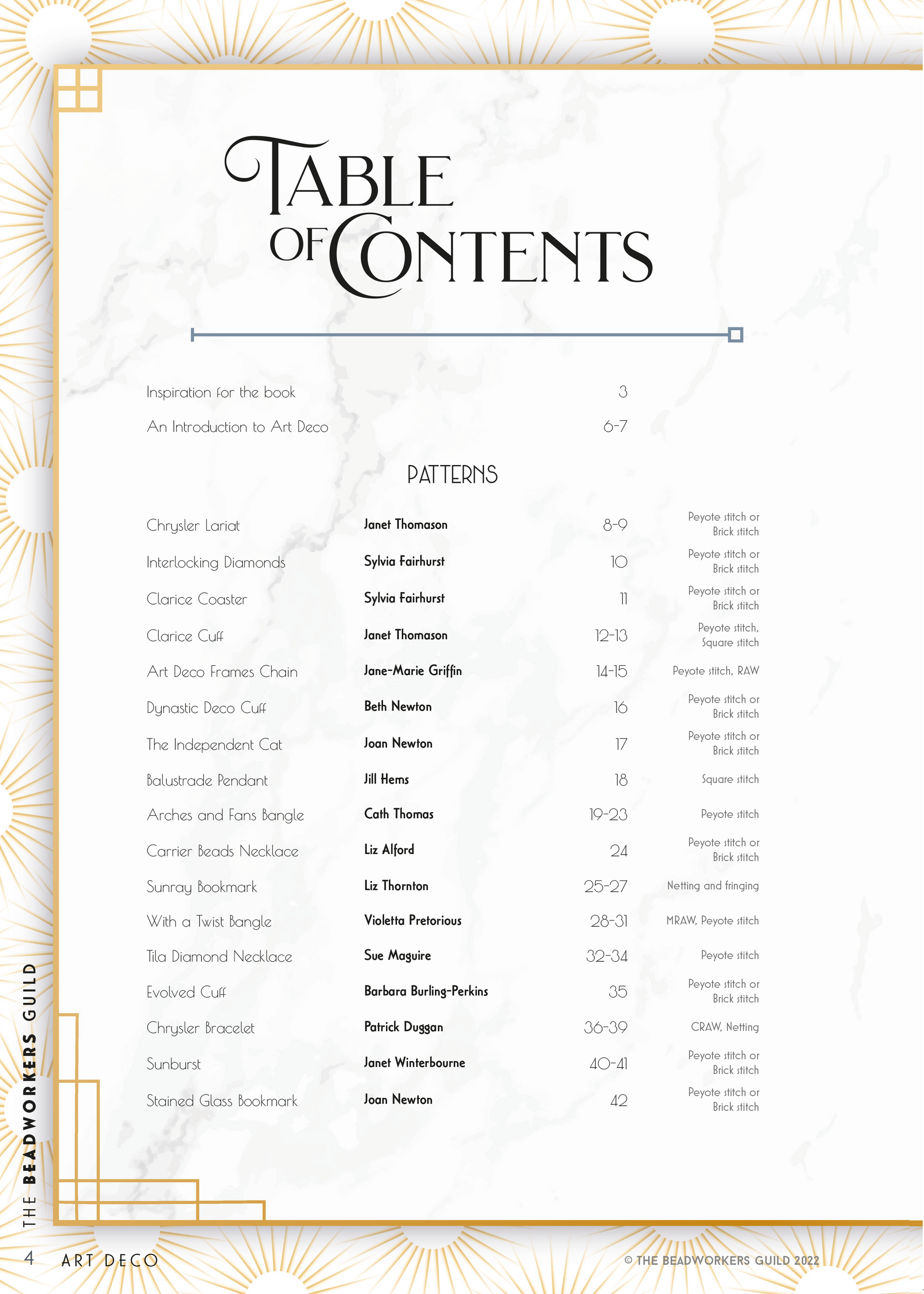 contents of art deco book