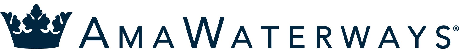 Logo of AmaWaterways with a crown icon and company name.