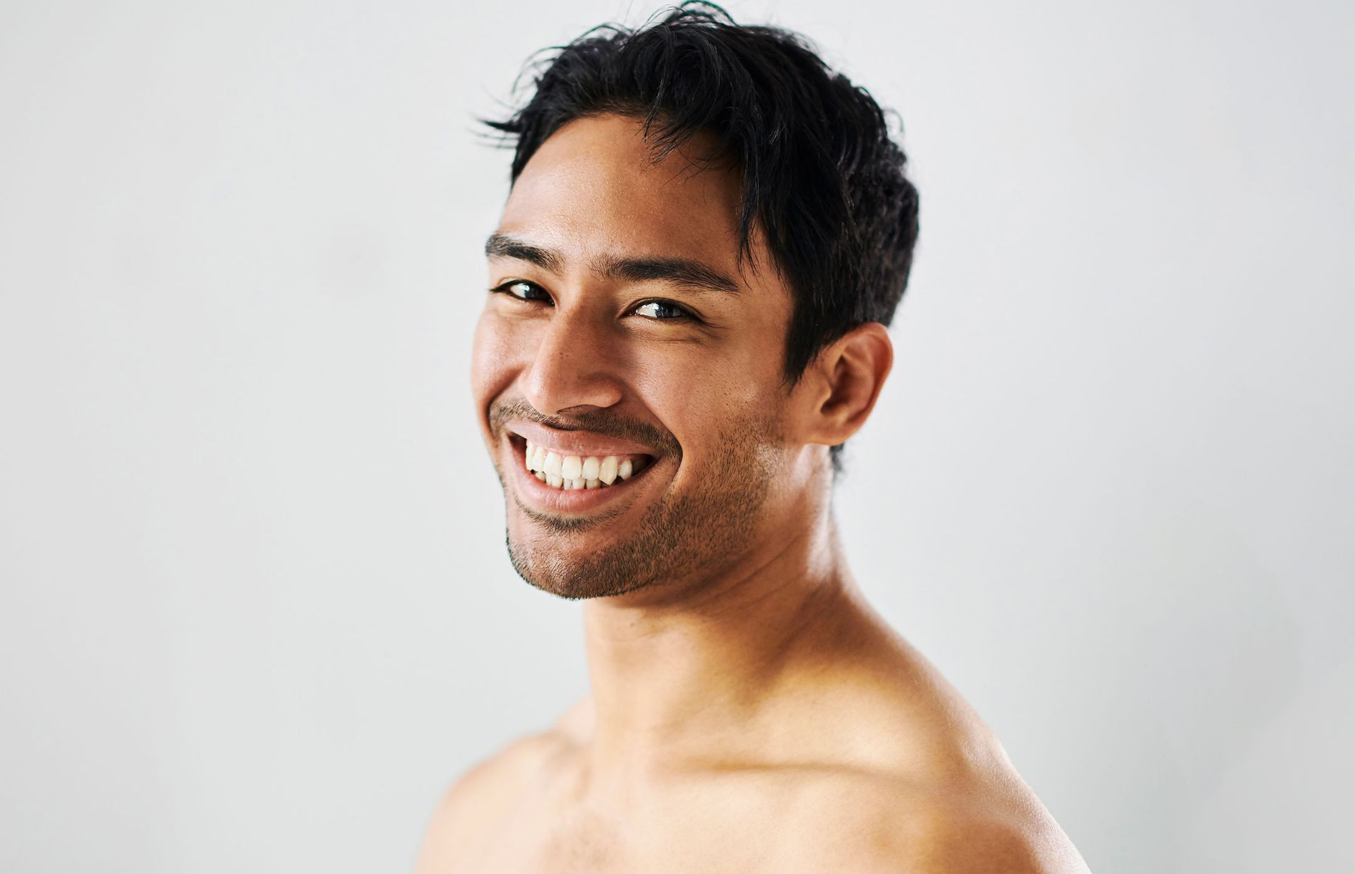 Man Smiling — Valencia, CA — Beyond Harmony Medical Spa