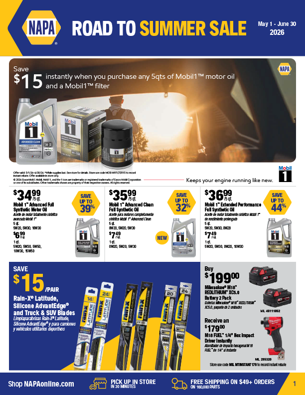 Retail Sales at Central NAPA Auto Parts