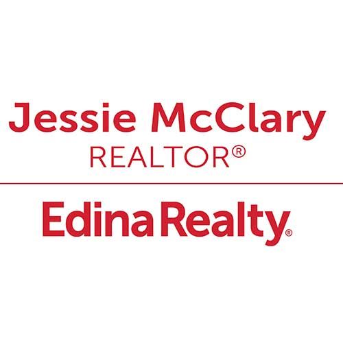 Jessie McClary, Realtor with Edina Realty, logo in red on white background.
