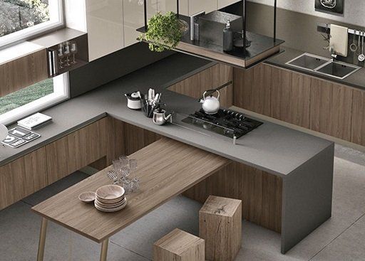 Cucina con linee moderne