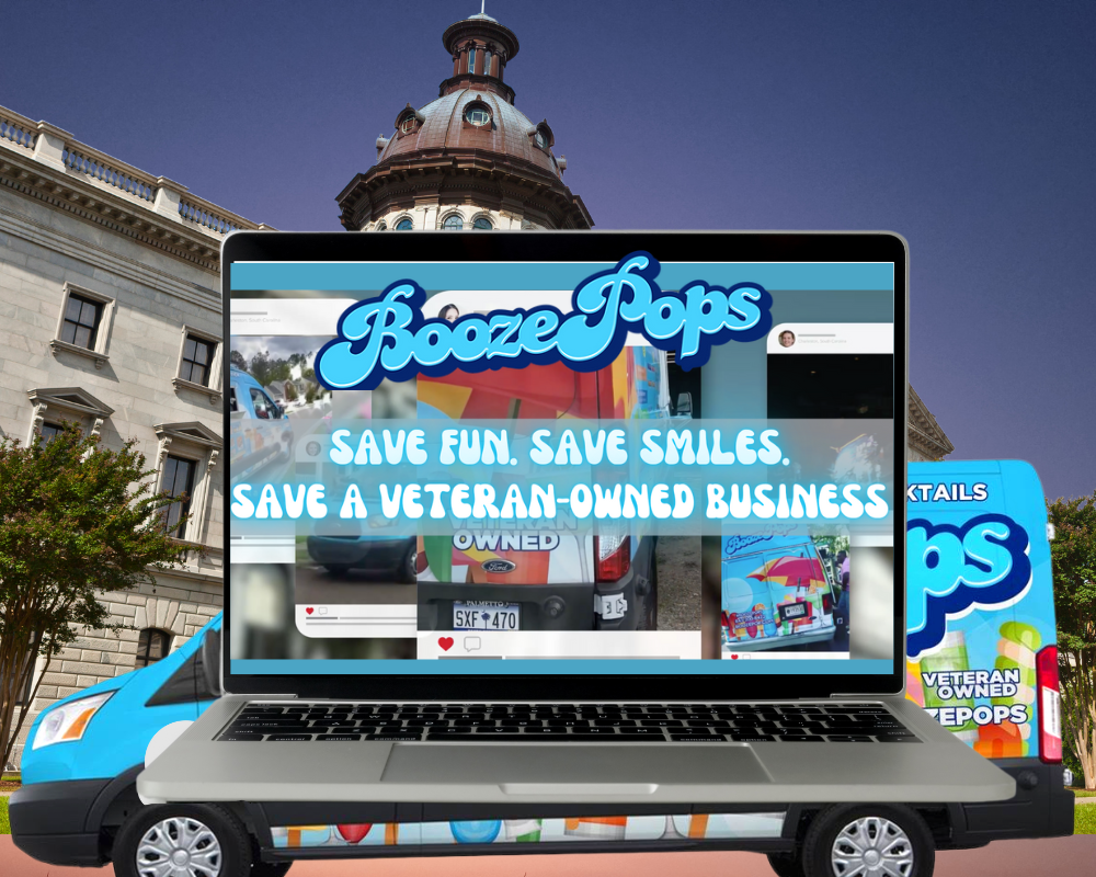 A laptop is open to a booze pops website