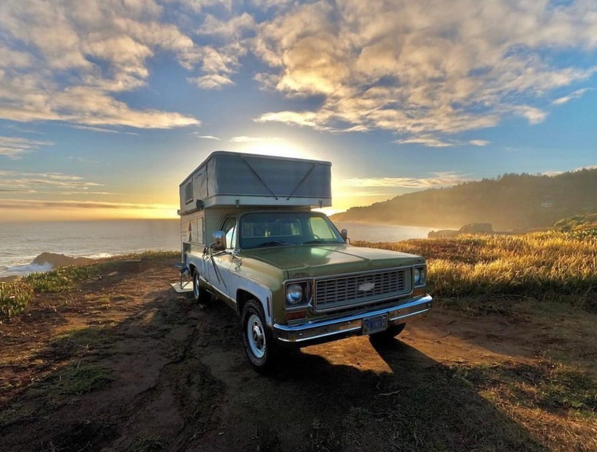 truck camping ocean cove