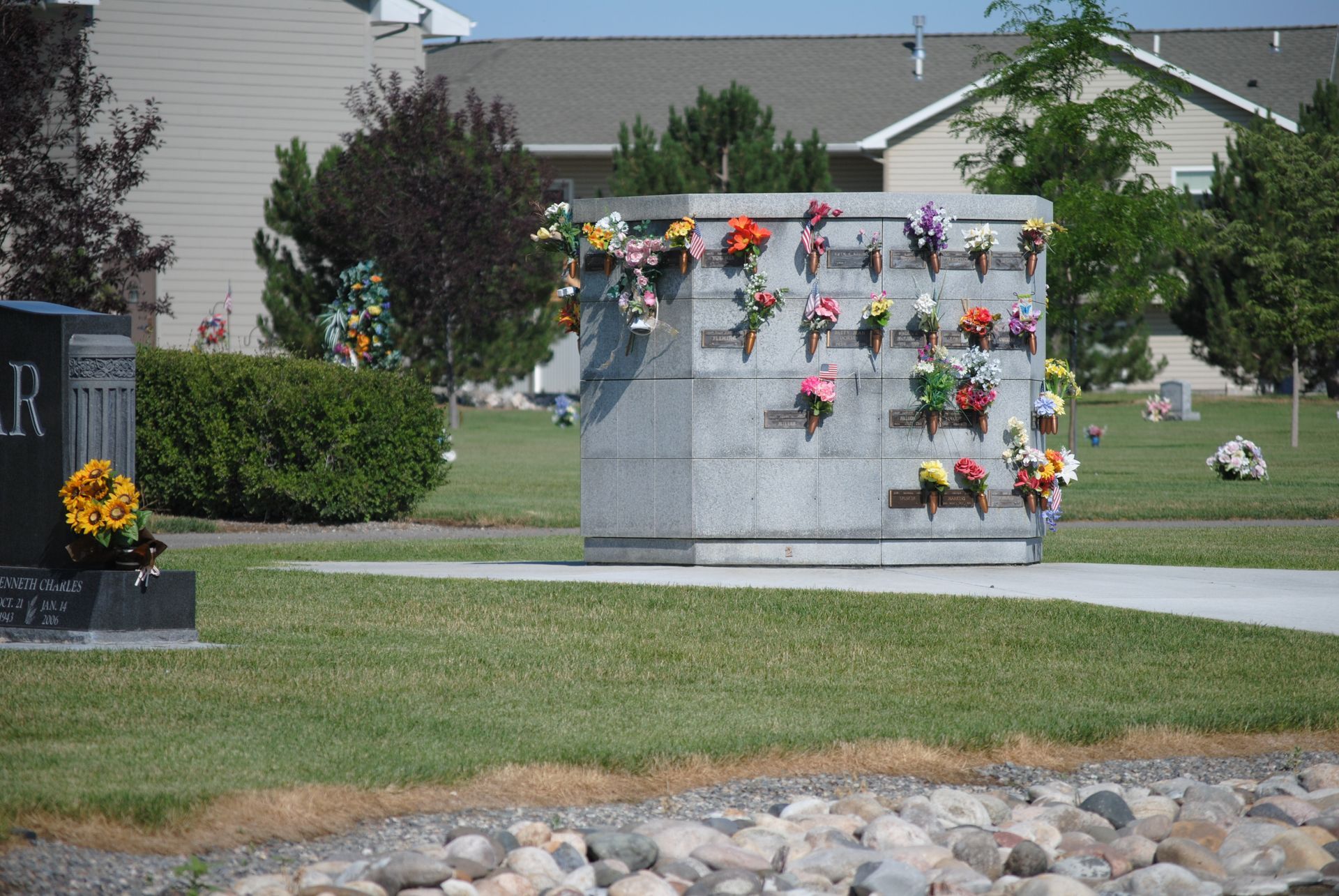 Image of columbarium inside cemetery near Red Lodge MT