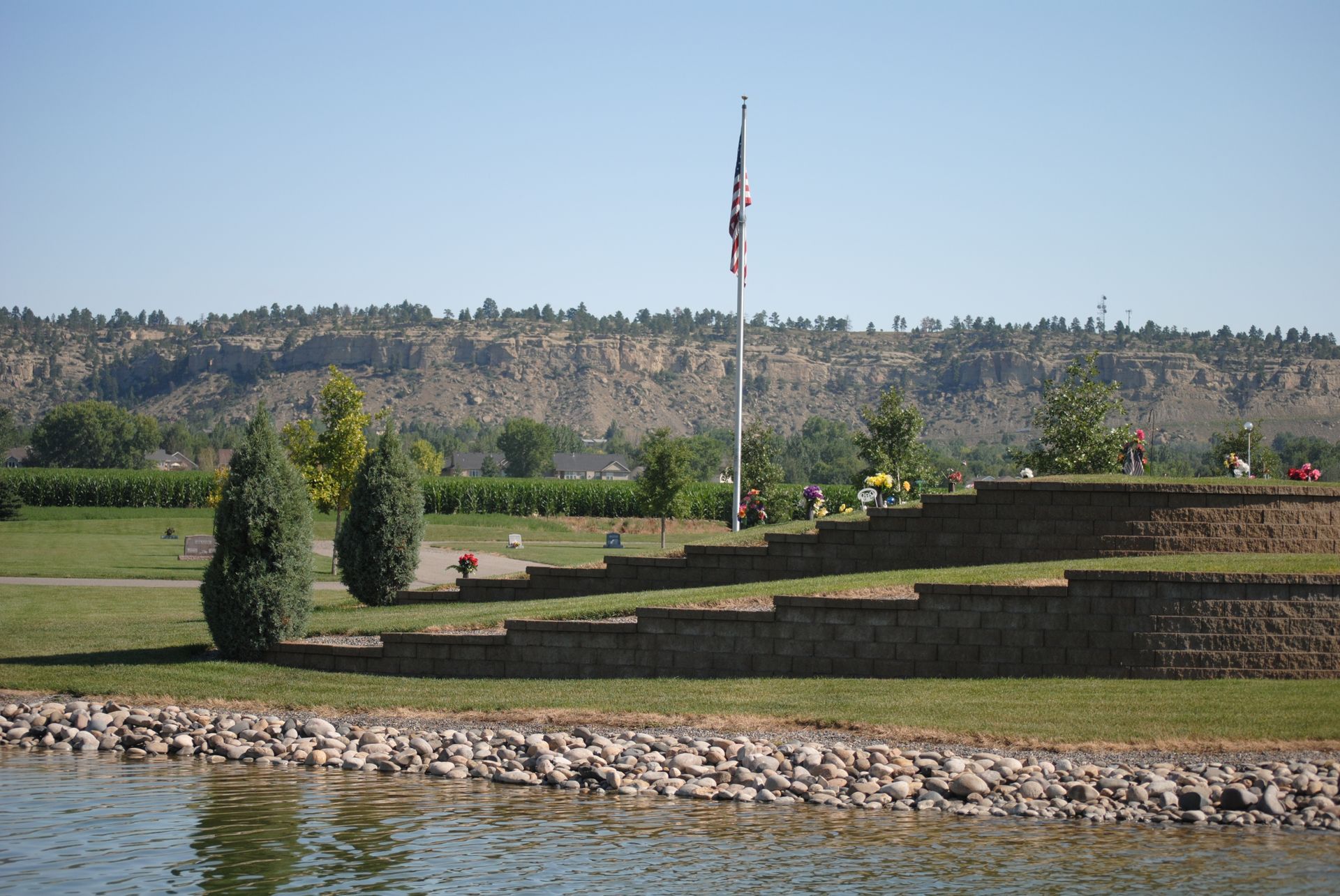 Image of pond inside cemetery near Red Lodge MT