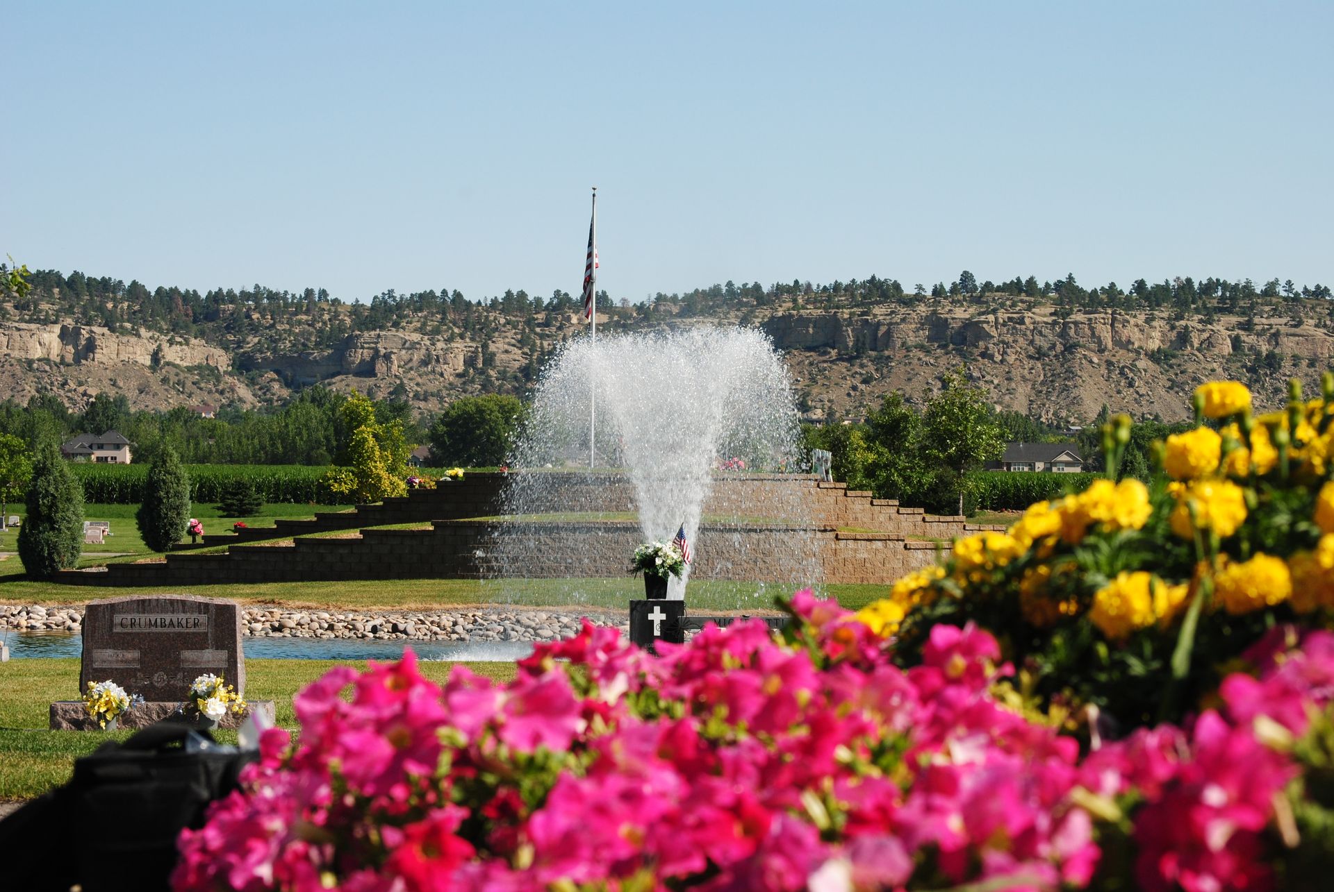 Image of fountain inside cemetery