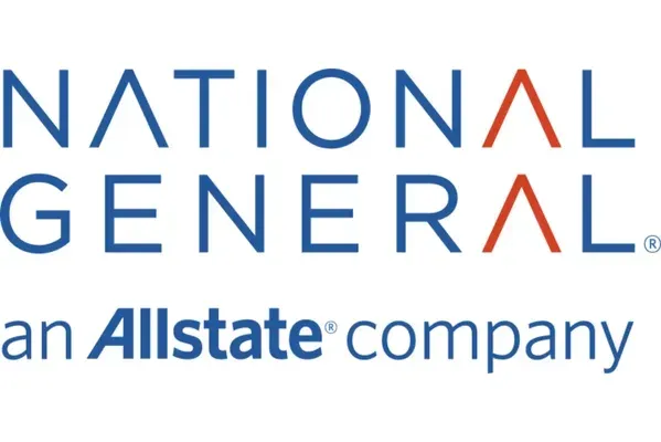 National General logo with blue text, red upward triangles, and 