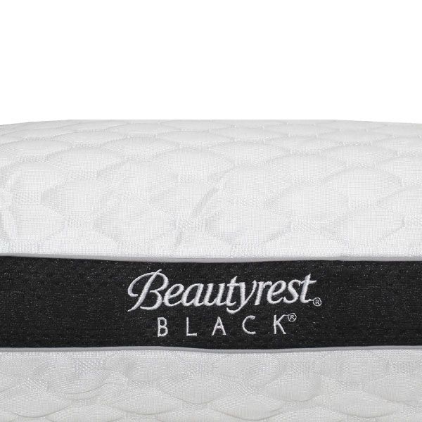 Un primer plano de un colchón negro beautyrest
