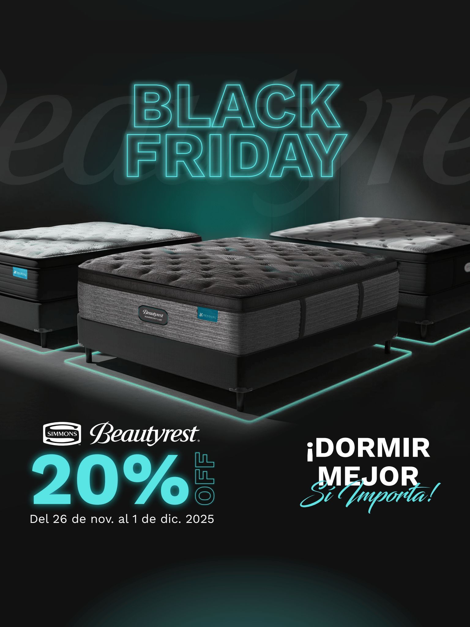 Un anuncio del viernes negro para los colchones Beautyrest de Simmons