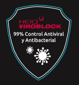 Un escudo que dice heid viroblock 99% control antiviral y antibacteriano