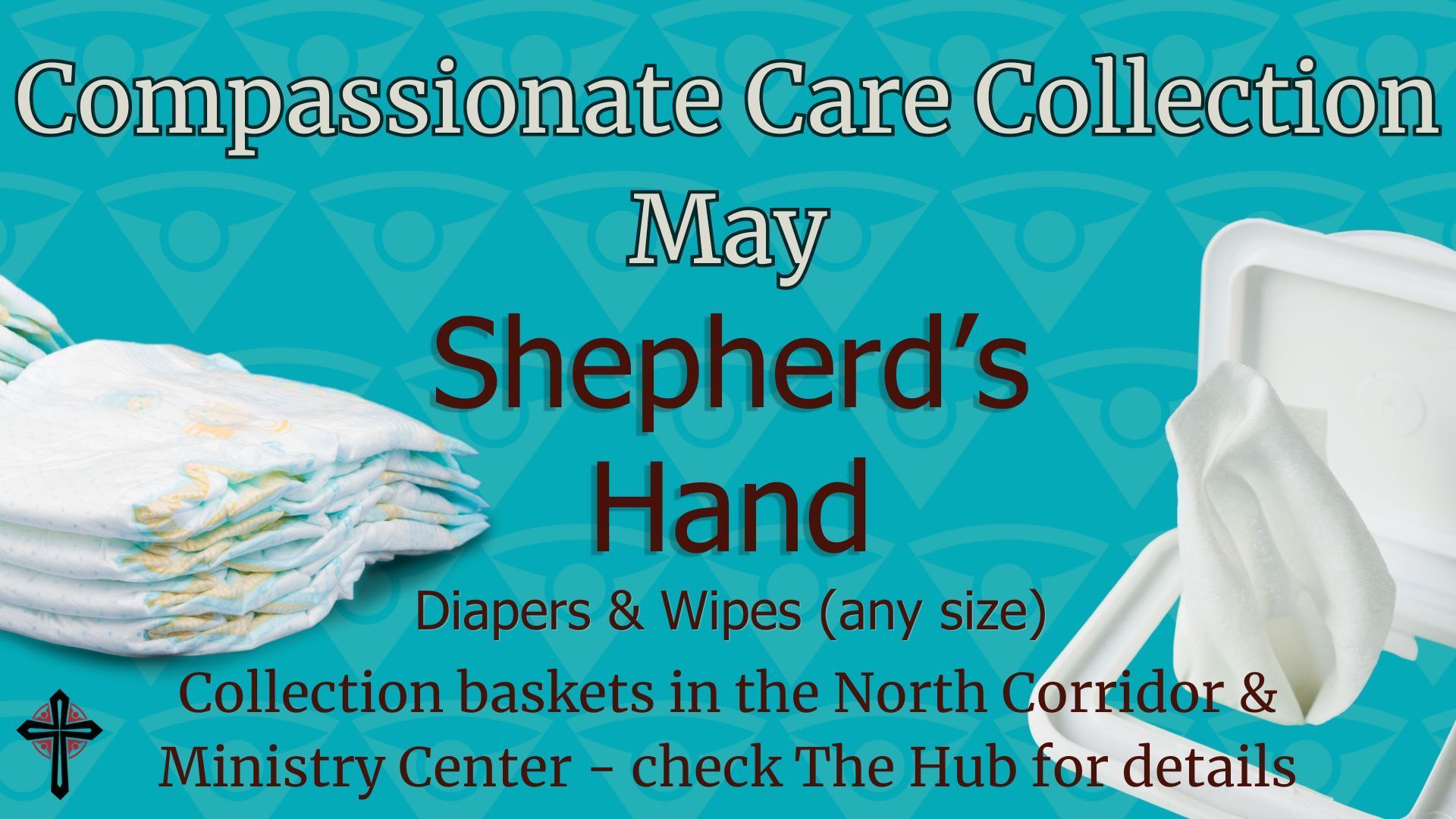 Advertisement: Sponsor Bibles & Hymnals for resource shelves. Sign up at Ministry Center.