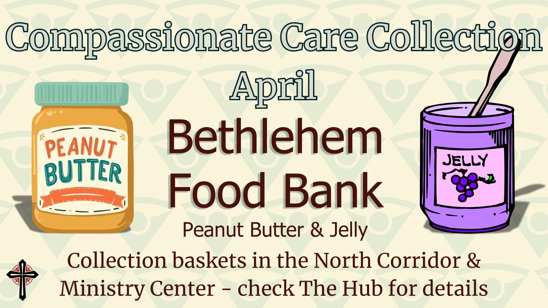 Advertisement: Sponsor Bibles & Hymnals for resource shelves. Sign up at Ministry Center.