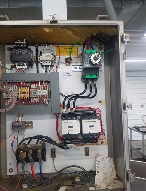 electrician panel with wires and circuit