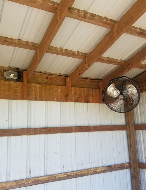 wiring of inside a barn to a fan