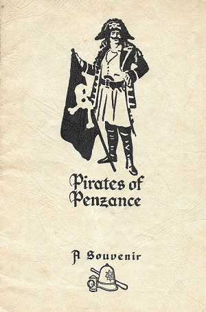 Programme cover for production of Gilbert & Sullivan's Pirates of Penzance, April 1951