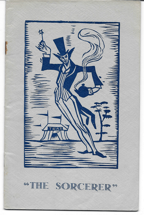 Programme cover for production of Gilbert & Sullivan's The Sorcerer March 1956