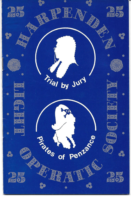 Programme cover for production of our October 1975 G&S double bill featuring Pirates of Penzance and Trial by Jury