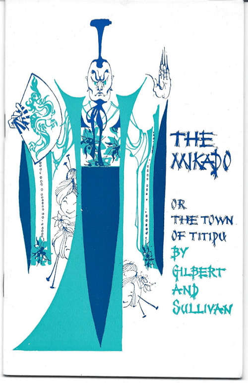 Programme cover for production of Gilbert & Sullivan's The Mikado, November 1973
