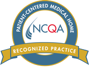 A logo for a patient centered medical home recognized practice