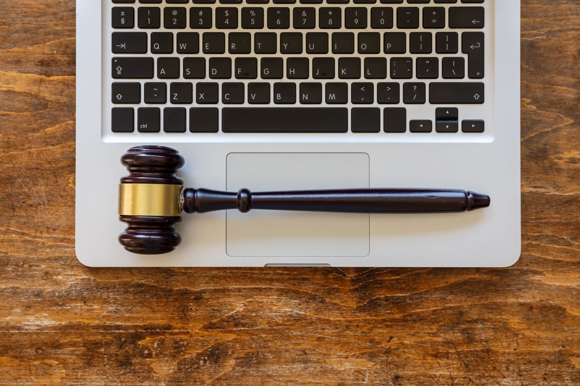 laptop with gavel