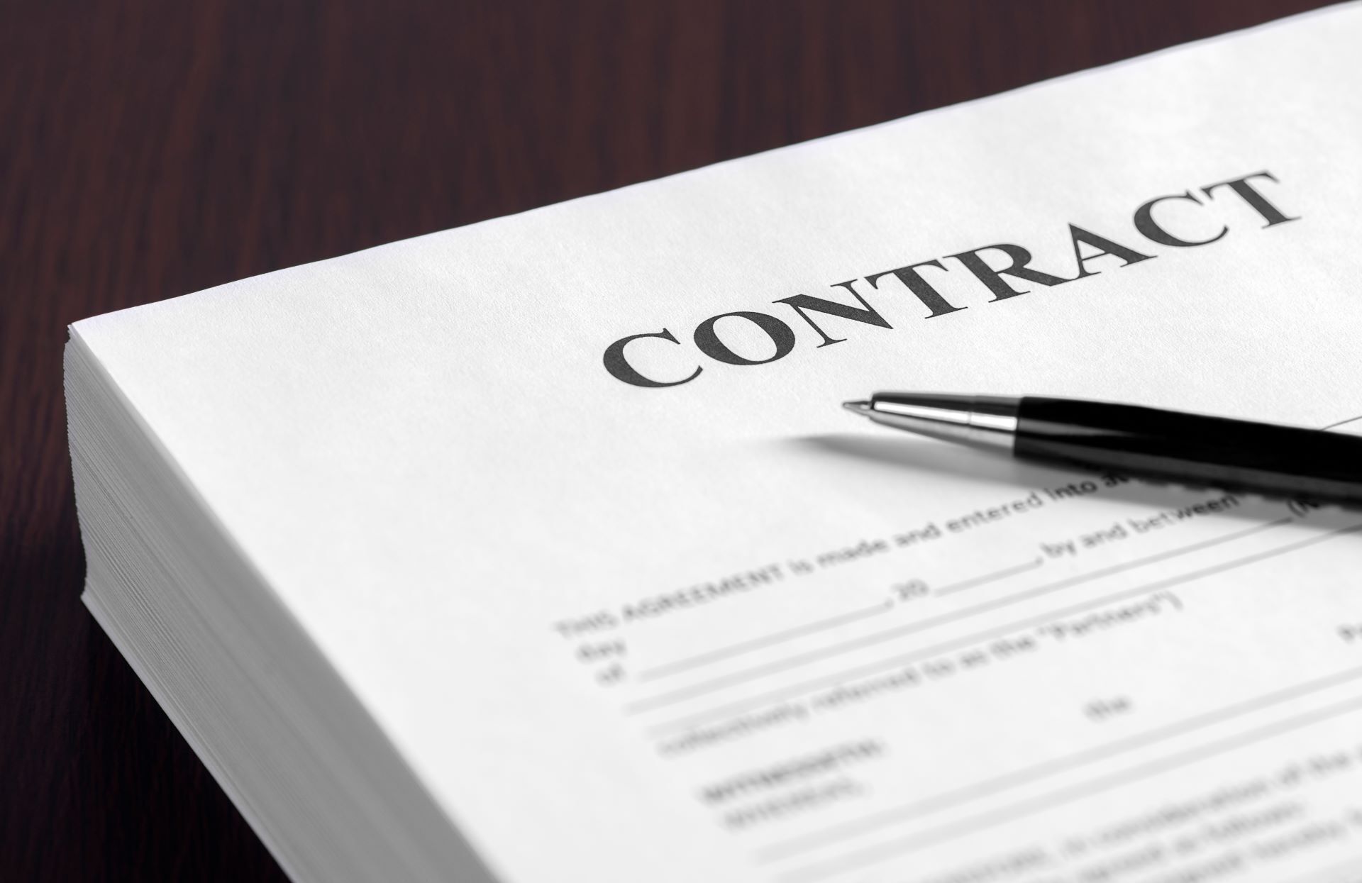 contract with pen