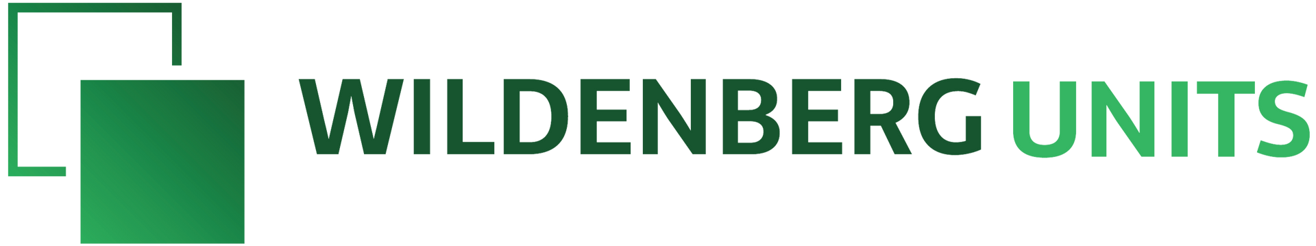 Het logo voor de Wildenberg-eenheden is groen en wit