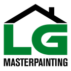The logo for lg masterpainting is a house with a roof.