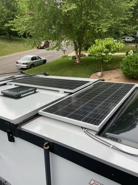 RV roof solar panels
