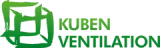 Grænt merki með teningamynstri og textanum „Kuben Ventilation“.