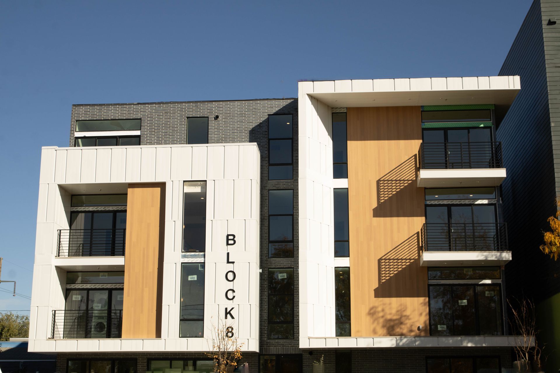 a building with the word blocks on the side of it