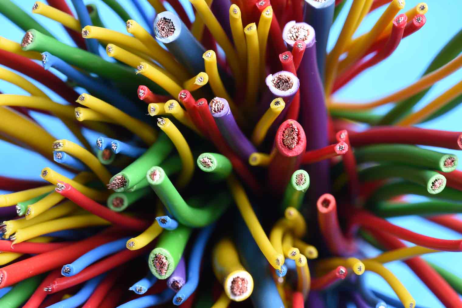 bundle of colorful wires