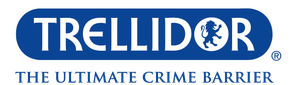 The trellidor logo is blue and white and says the ultimate crime barrier
