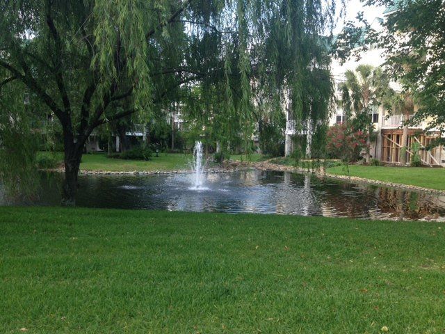 Lawn Sustainment — Grass with Fountain in Brunswick, GA