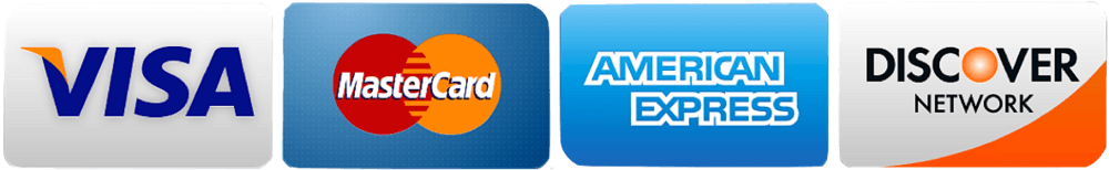 Visa Mastercard American Express Discover Card logos