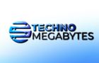 A techno megabytes logo on a blue background