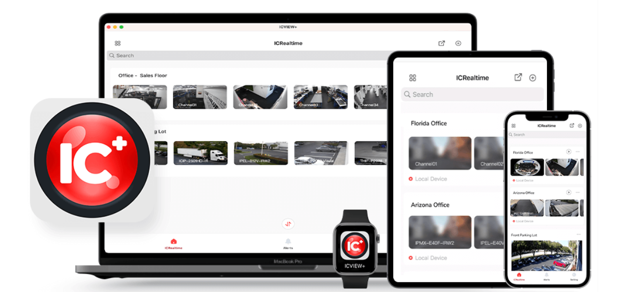 A laptop , tablet , smart watch , and cell phone.