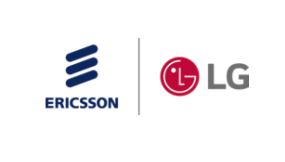 Ericsson and lg logos on a white background