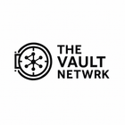 A black and white logo for the vault network.