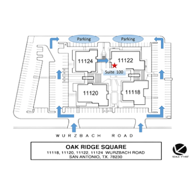 A map of oak ridge square in san antonio texas