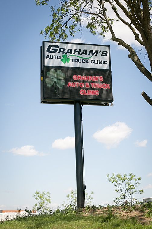 Sign of our shop | Grahams Auto & Truck Clinic