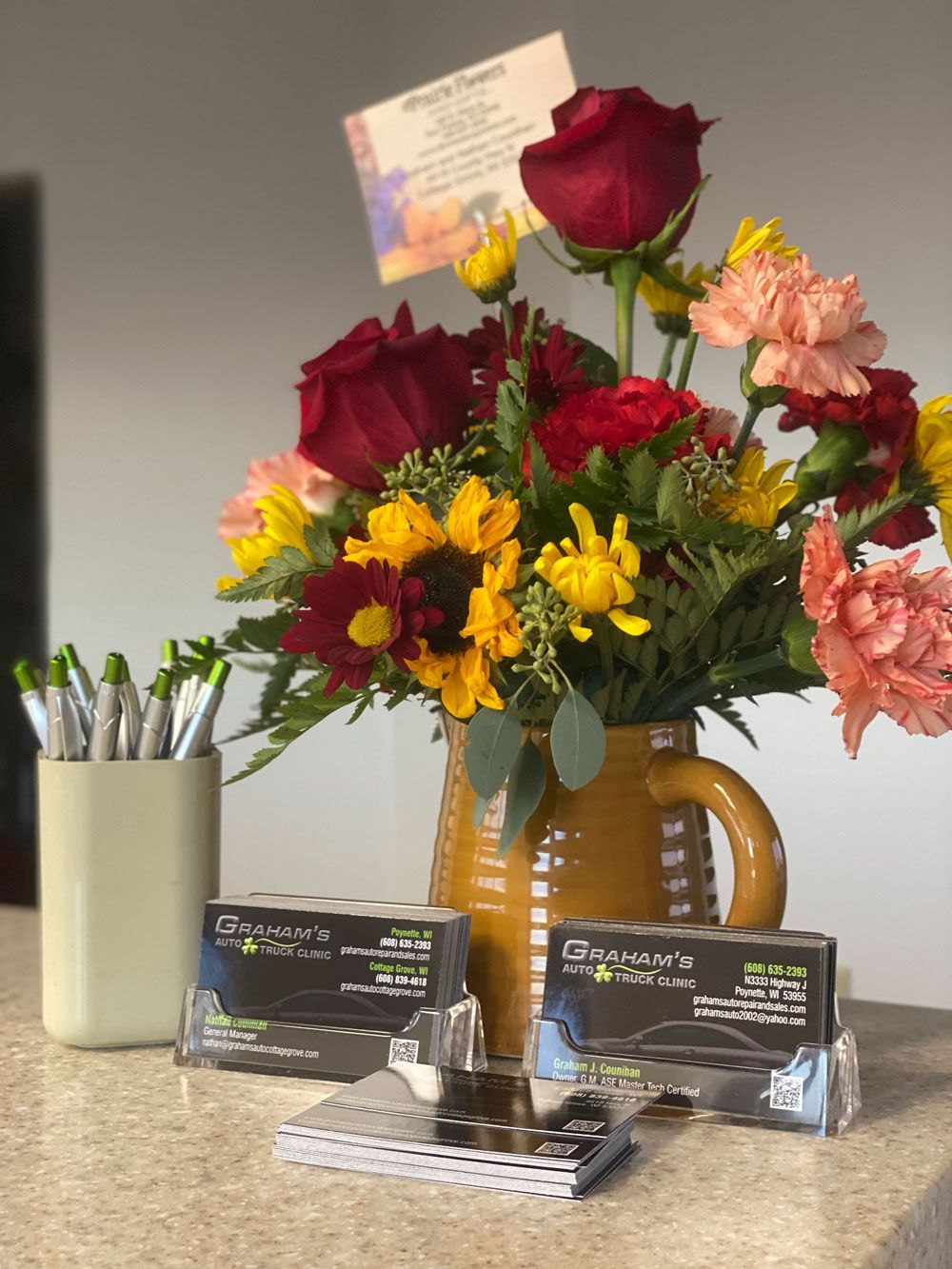 Vase of flowers | Grahams Auto & Truck Clinic